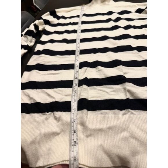 Steve Madden Striped Turtleneck Oversize Flowy Knit Pullover Ribbed Sweater M - Picture 7 of 8